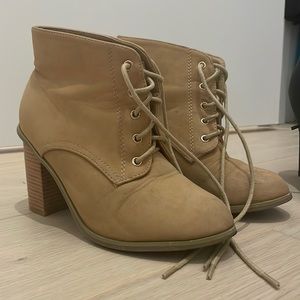Cute tan lace up booties